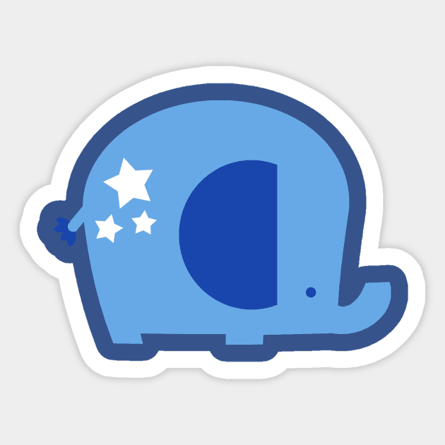 Blue Star Elephant Sticker by saradaboru